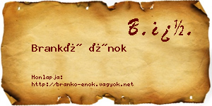 Brankó Énok névjegykártya